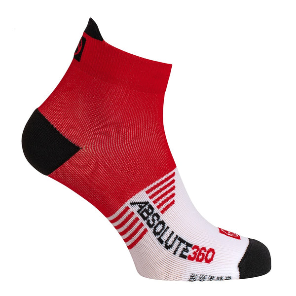 ABSOLUTE360 Performance Running Ankle Socks - Red / White