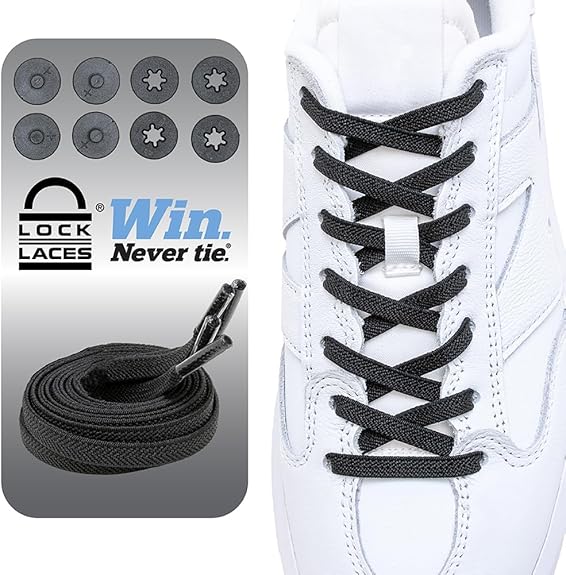 Lock Laces Flat - Black