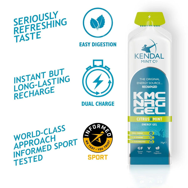 KMC NRG GEL - Citrus &amp; Mint Flavour Energy Gels