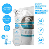 KMC Reusable Energy Gel - Chocolate Mint - Refill Pouch & Flask Bundle