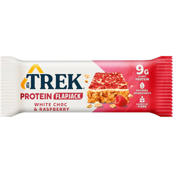 TREK White Chocolate & Raspberry Protein Flapjacks
