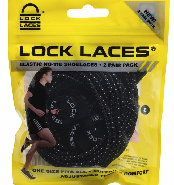 Lock Laces : Black - 2 Pair Pack